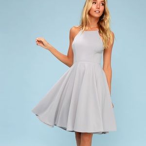 Irresistible Charm Grey Midi Dress